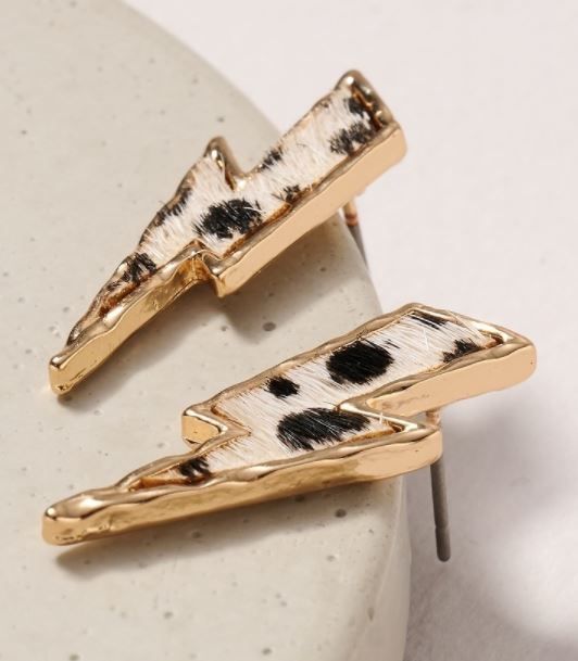 Lightning  Bolt Shaped Stud Earrings