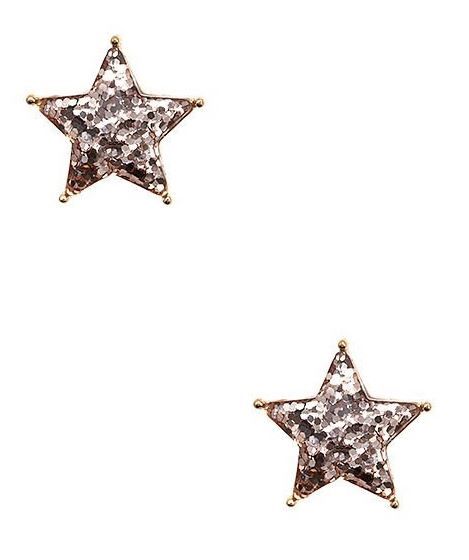 Sequin Star Earrings W/ Gold Post 