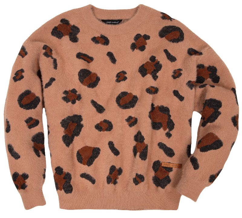 Fuzzy Print Sweater Leopard