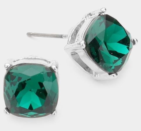 Square Stone Stud Earrings