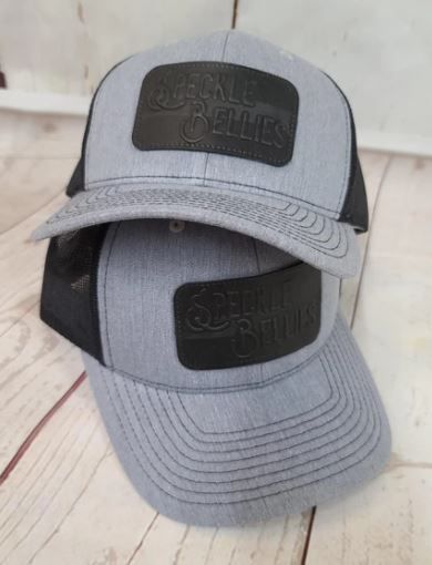 Embossed SB Black Leather Patch Hat 