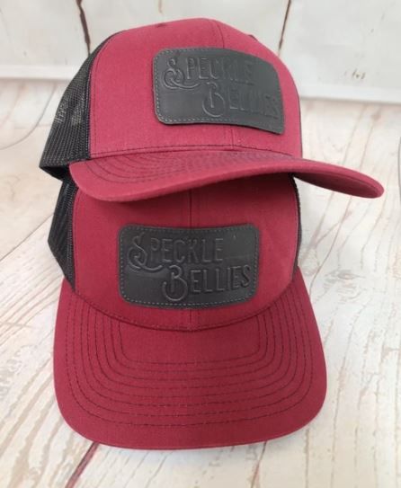 Embossed SB Black Leather Patch Hat 