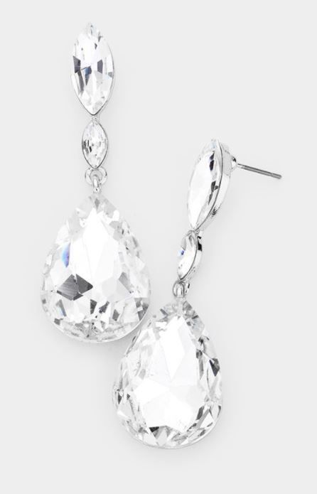 Double Crystal Teardrop Earrings