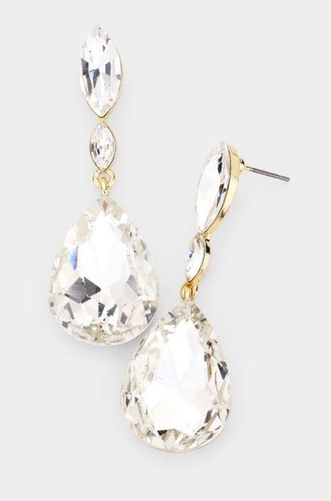 Double Crystal Teardrop Earrings