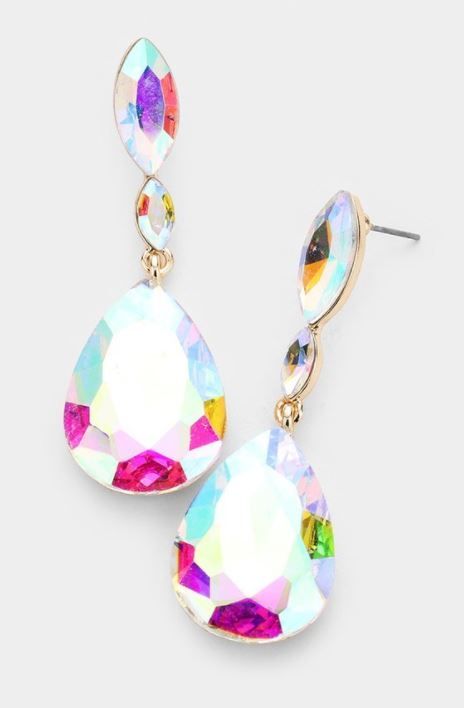 Double Crystal Teardrop Earrings