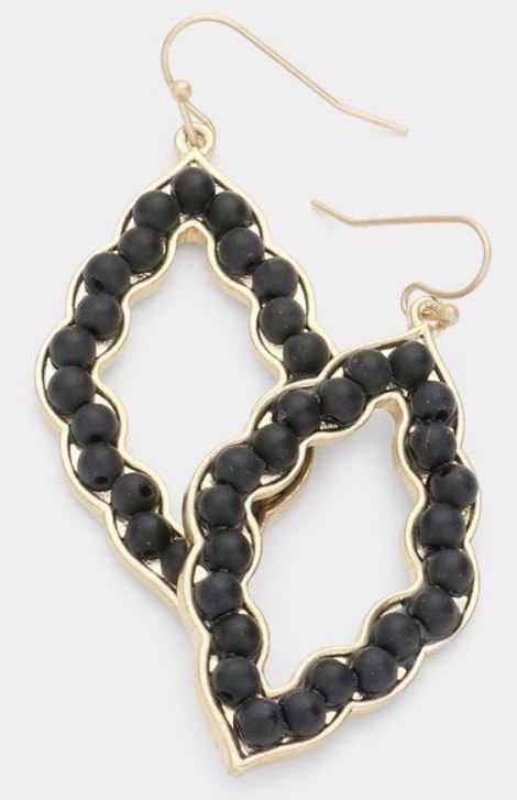 Natural Stone Accented Petal Earrings