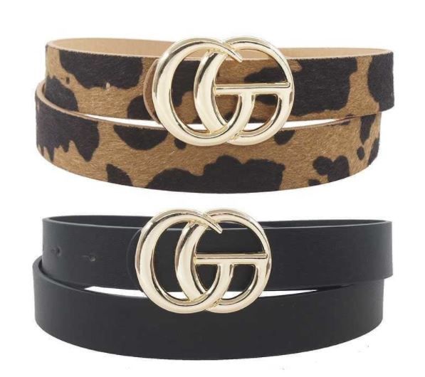 2 PC  Black &amp; Cow Fashion Belts