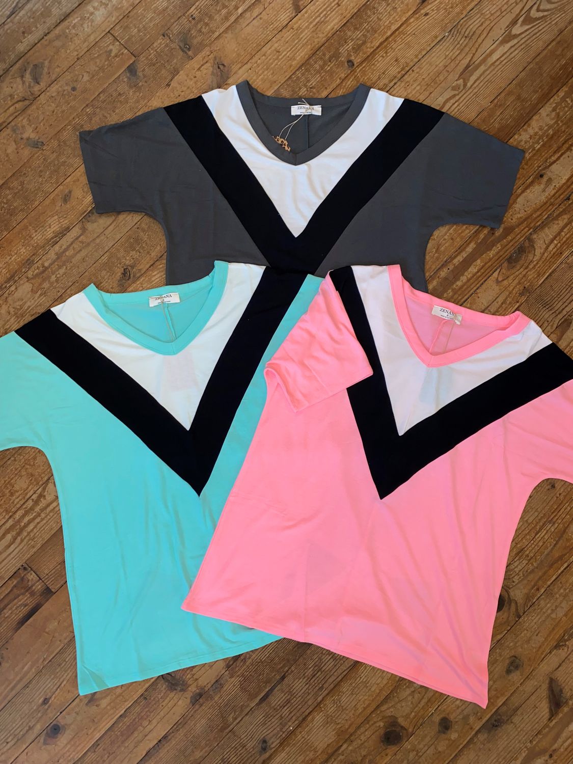 Chevron Color Block Top