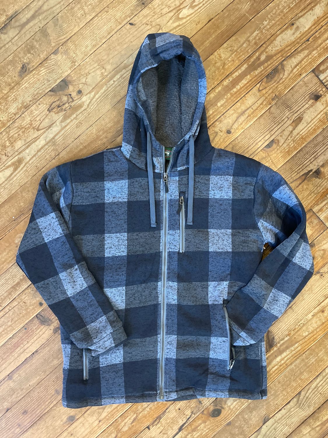 Plaid Sweater Jacket With Hood 