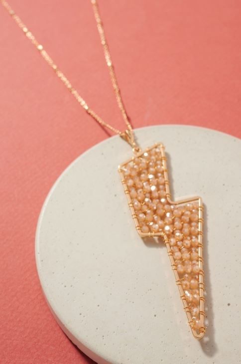 Beaded Bolt Long Necklace