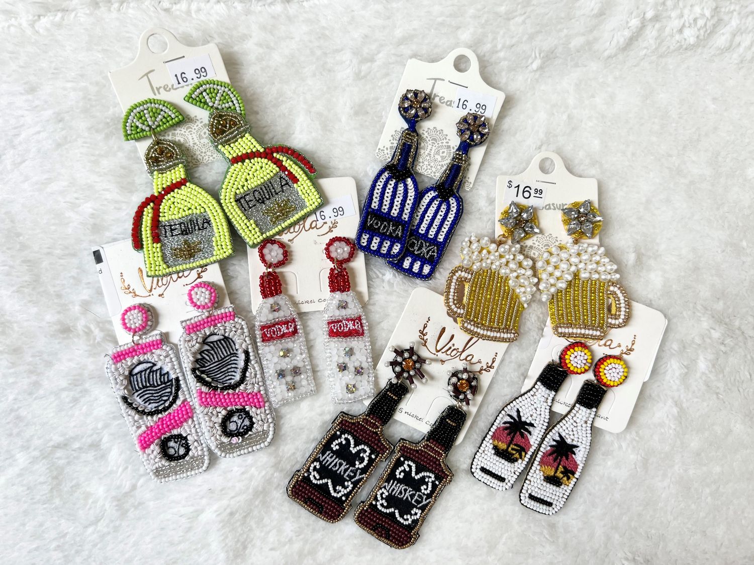 Adult Beverage Beaded Earrings