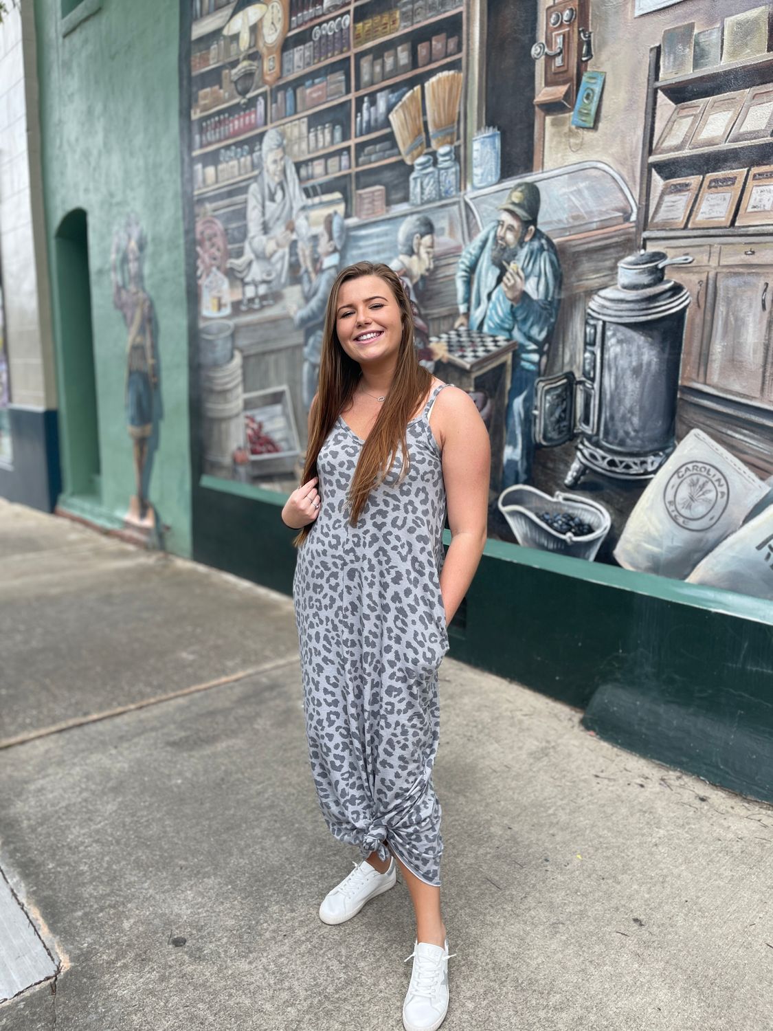 Leopard Sleeveless V-Neck Maxi 