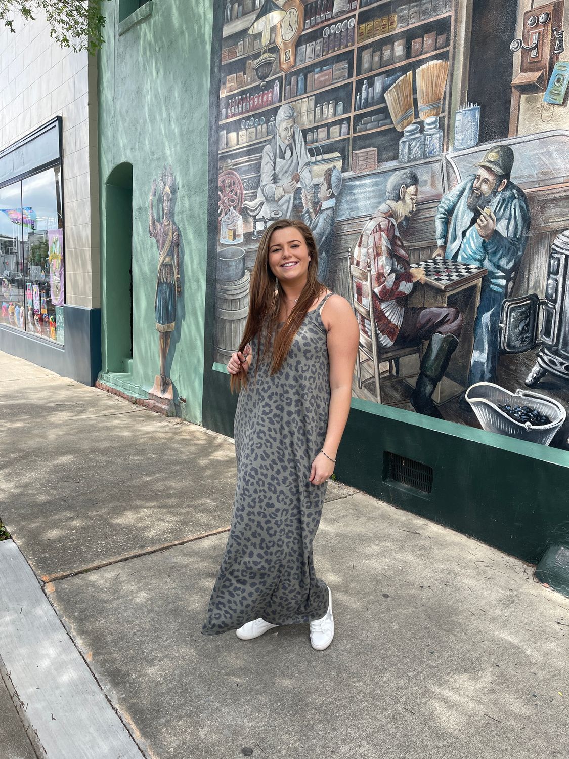 Leopard Sleeveless V-Neck Maxi 