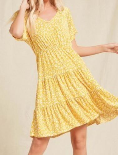 Leopard V-Neck Tiered Dress