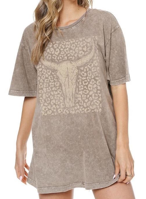 Leopard Vintage Longhorn Tee