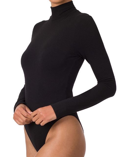 Solid Mock Neck Long Sleeve Bodysuit