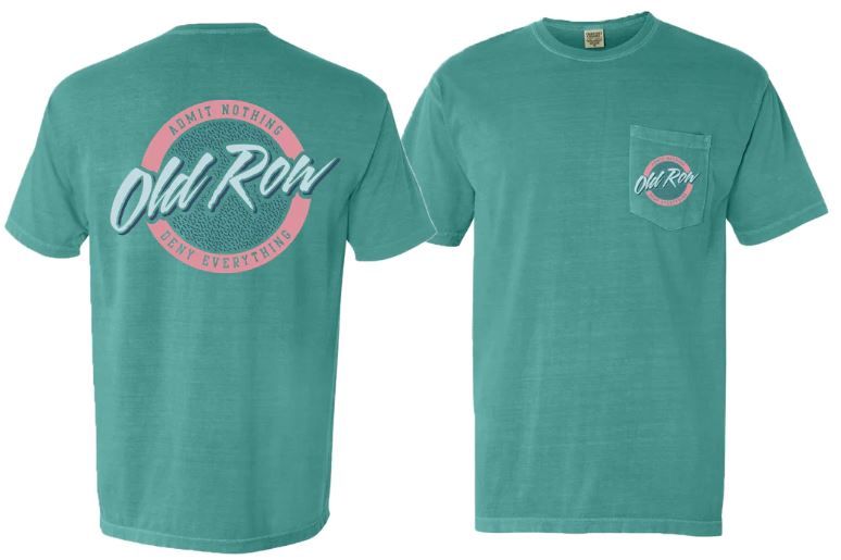 Circle Logo Pocket Tee Seafoam w/ Pink