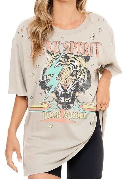 Free Spirit Rock N' Roll Tiger Tee