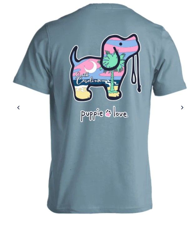 Puppie Love Pastel SC Pup Tee Stone Blue