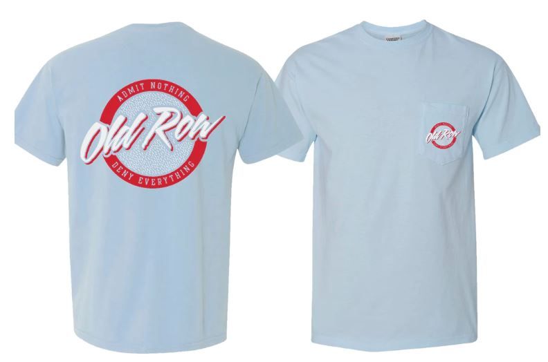 Circle Logo Pocket Tee Light Blue/Red