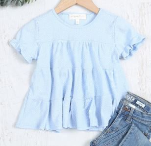 Girl's Ruffle Short Sleeve Top