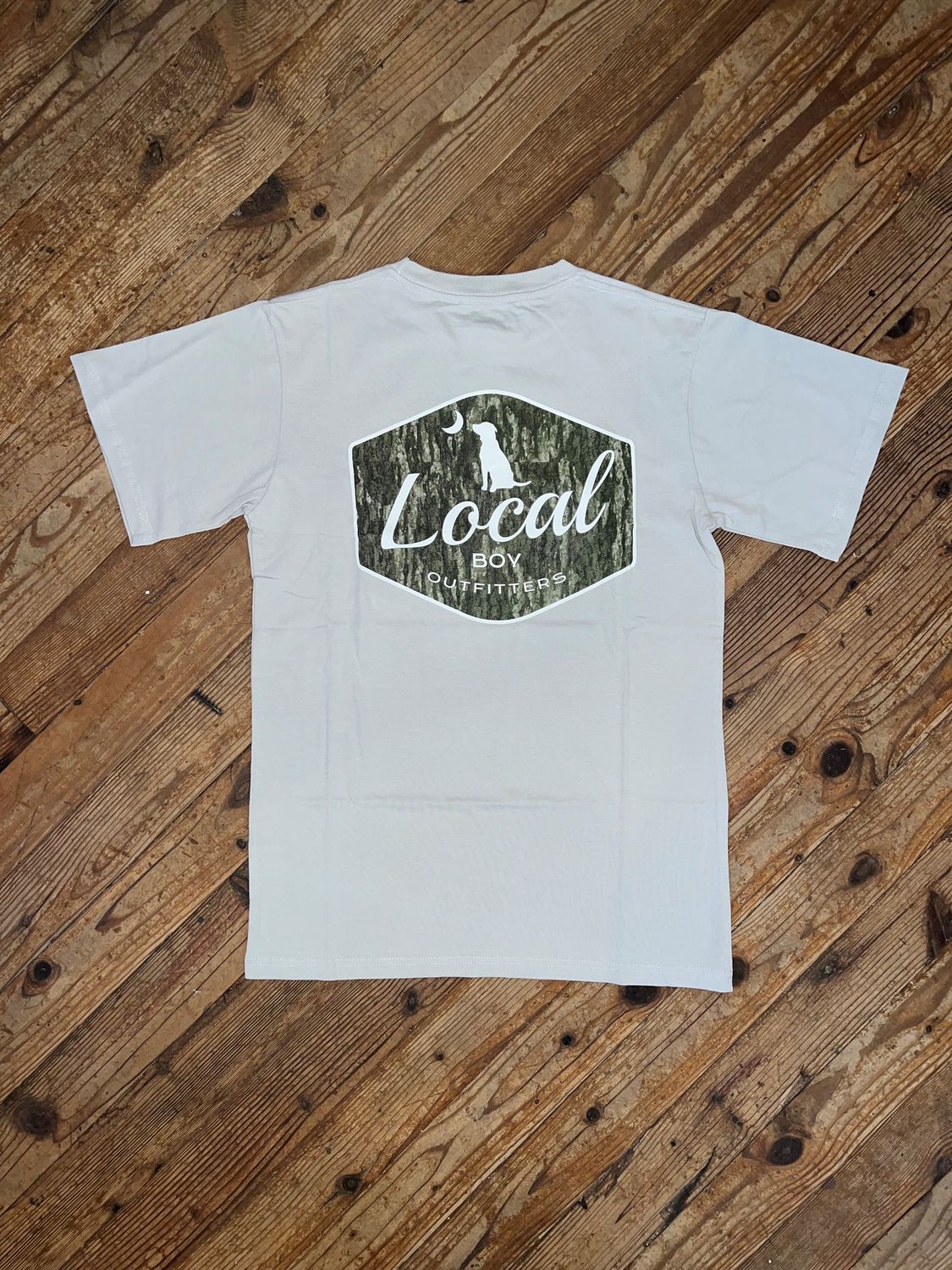 Local Boy Bottom Badge Silver Tee