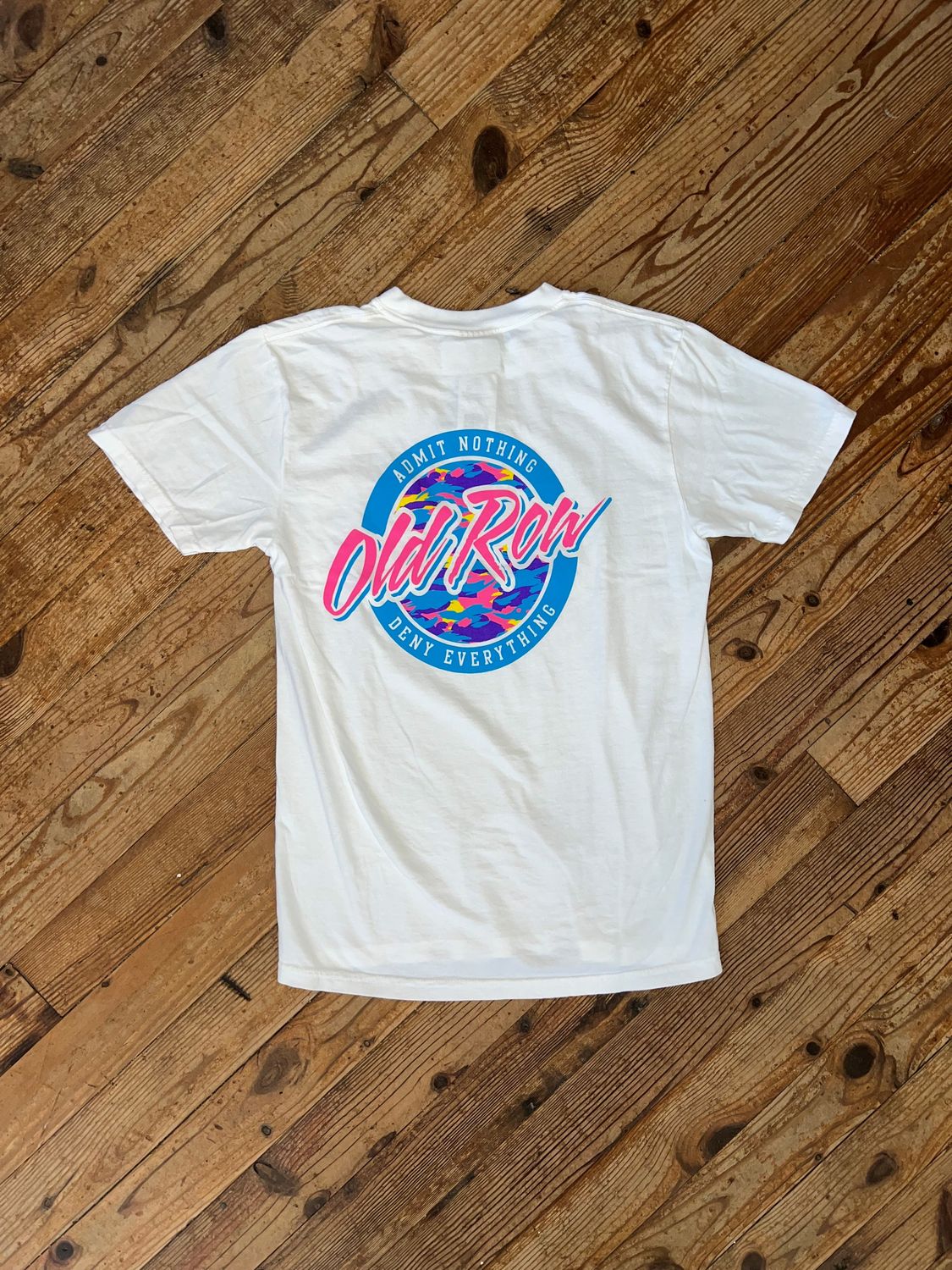 Old Row Splatter Circle Logo Pocket Tee White