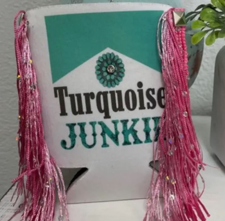 Turquoise Junkie Fringe Koozie 