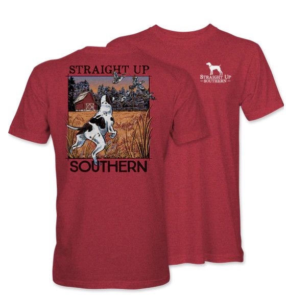 Youth Pointer and Birds S/S Tee Heather Red