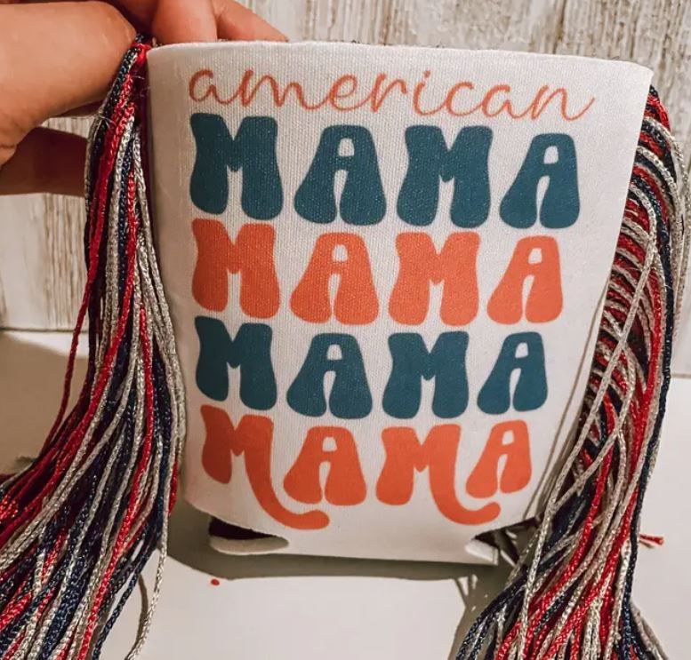 American Mama Fringe Koozie