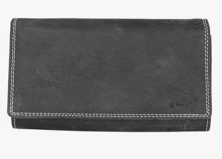 Large Buffalo Leather Wallet with Flap