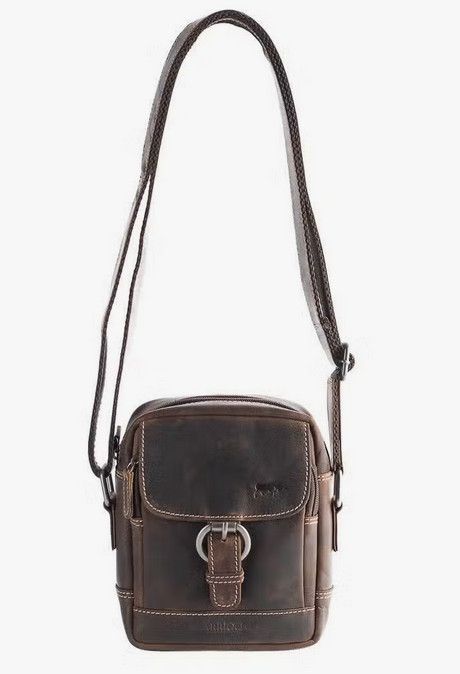 Compact Unisex Shoulder Bag Buffalo Leather