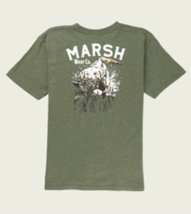 Marsh Wear Youth Red Catch Tee Forest Heather
