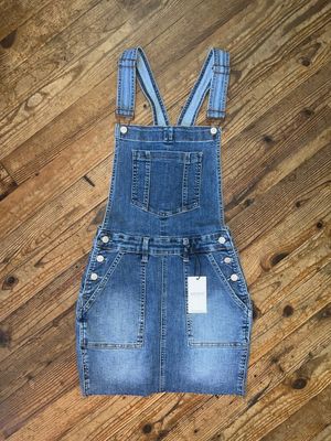 JB High-Waist Raw Hem Overall Skirt