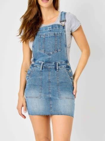 JB High-Waist Raw Hem Overall Skirt
