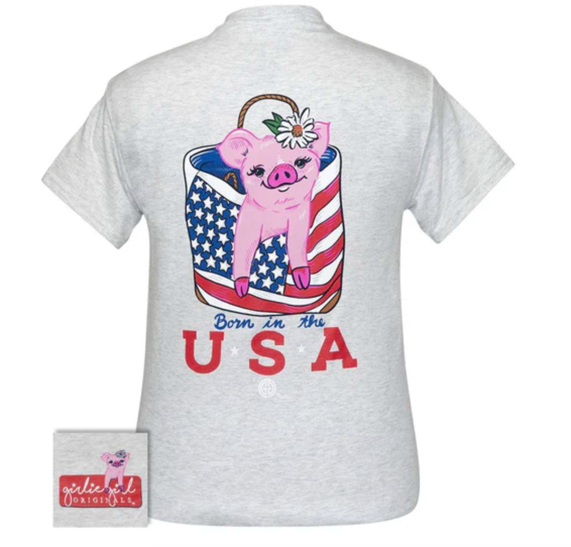 Youth USA Piggy Tee Ash