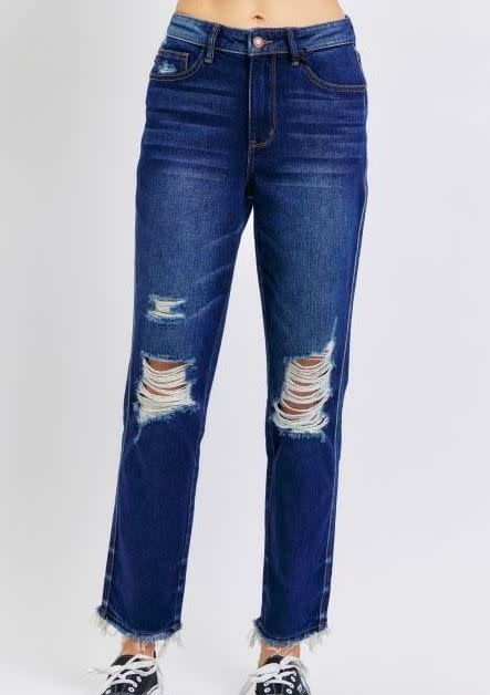 JB High-Waist Rigid Magic Heavy Destroy Straight Jeans