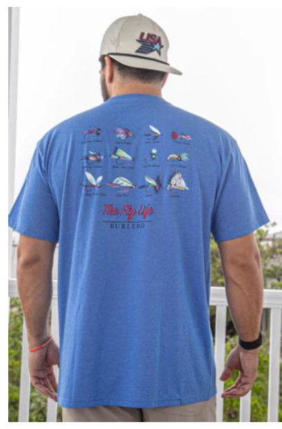 The Fly Life S/S Tee Heather Flo Blue