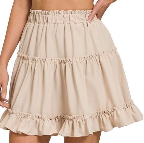 Soft Ruffle Layered Mini Skirt