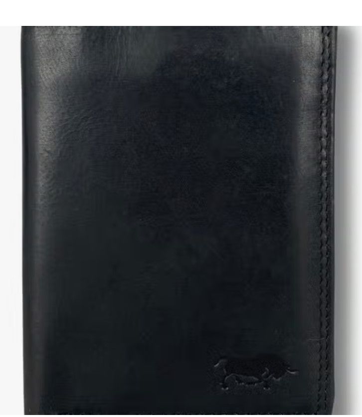  Buffalo Leather Wallet Arrigo with RFID, Color: Black