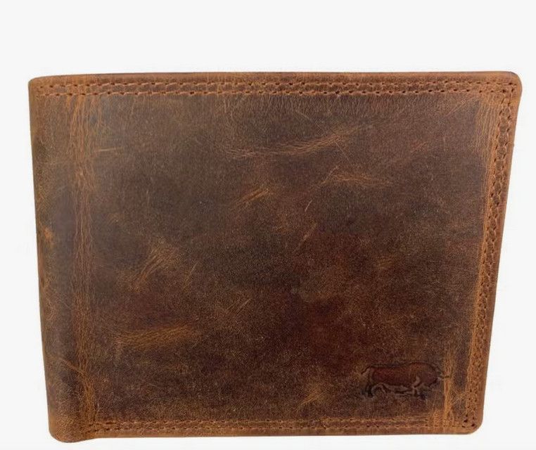 Buffalo Leather Trifold Wallet with RFID