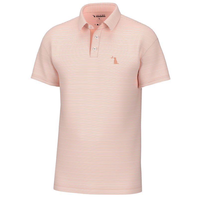 Local Boy Youth Palms Polo Peach/White