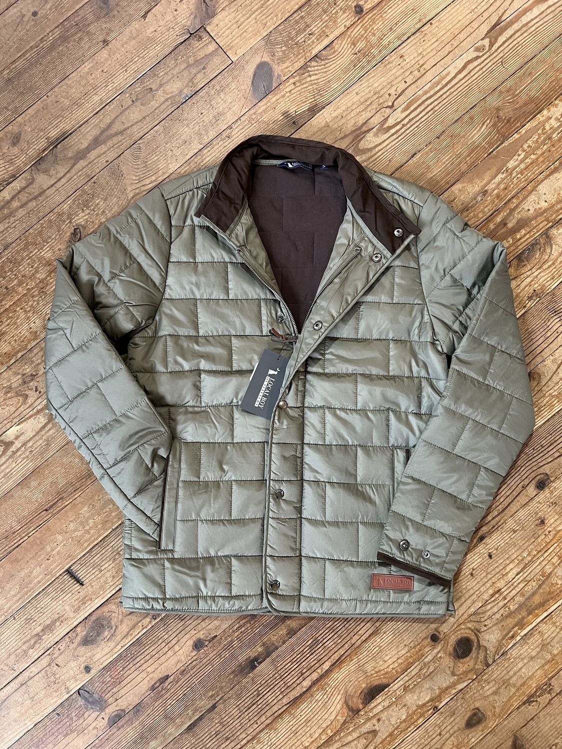 Local Boy Brick Quilted Jacket Moss Grey