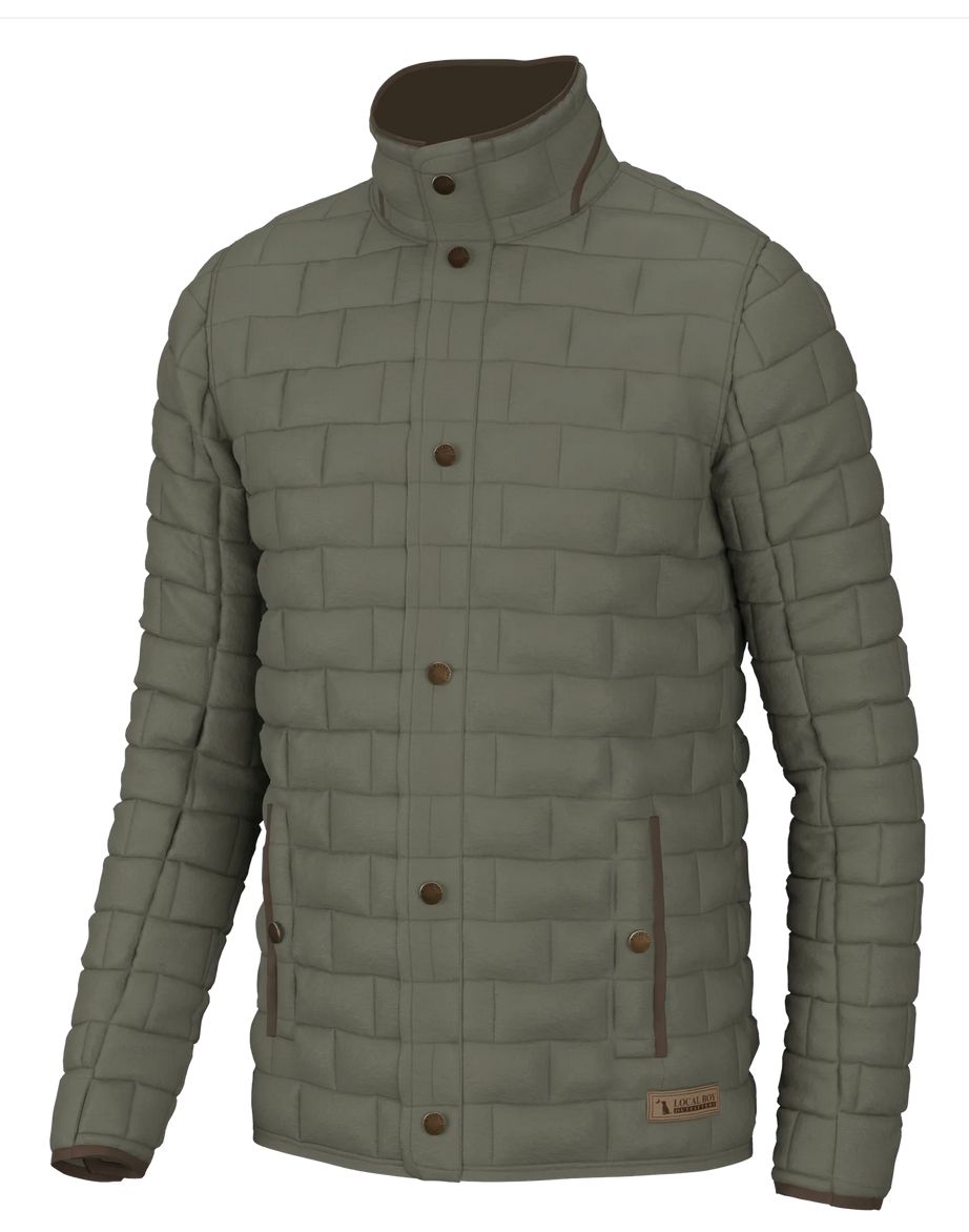 Local Boy Brick Quilted Jacket Moss Grey