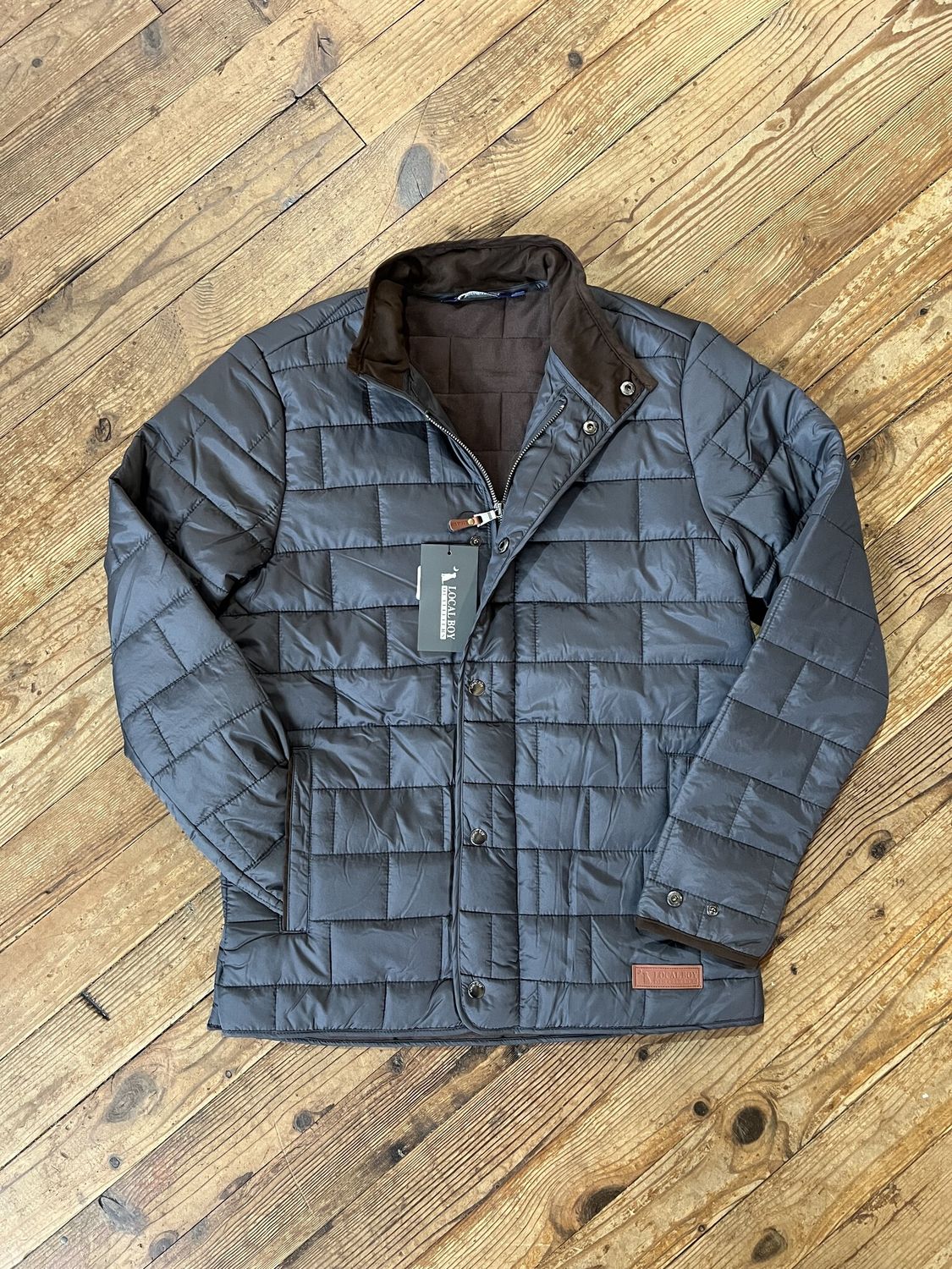 Local Boy Brick Quilted Jacket Charcoal