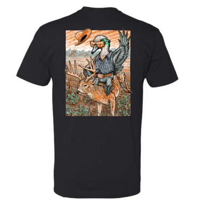 Youth Buckin' Cotton Black Tee