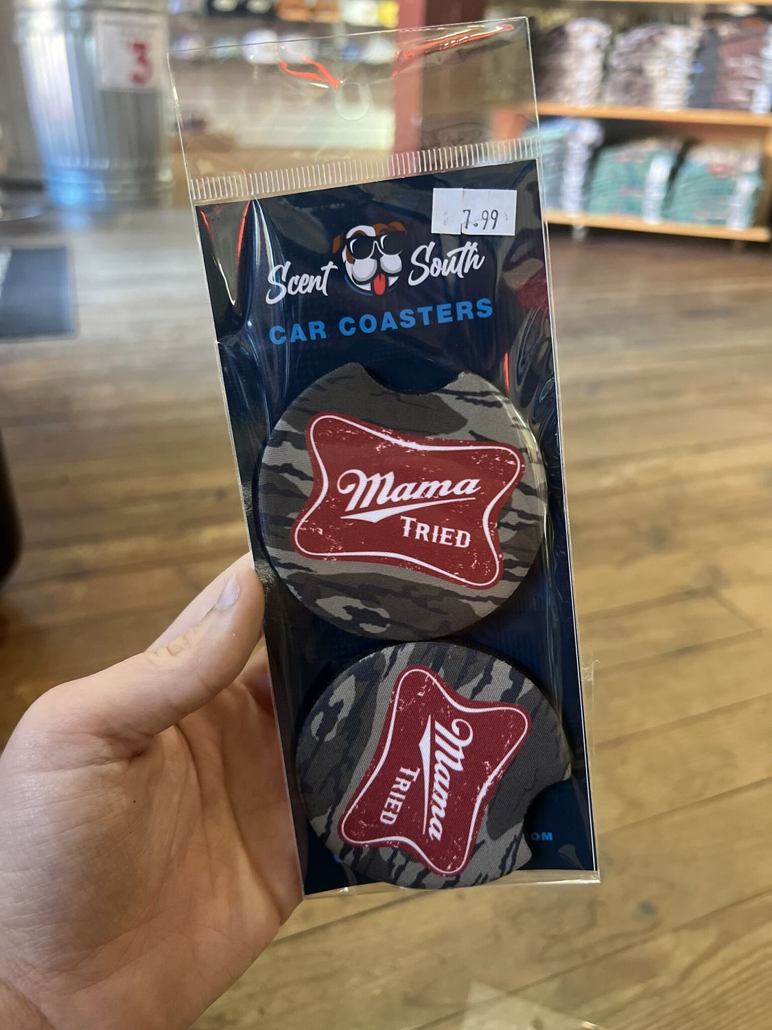 Scent South Mama Tried Car Coaster, Color: Lowland