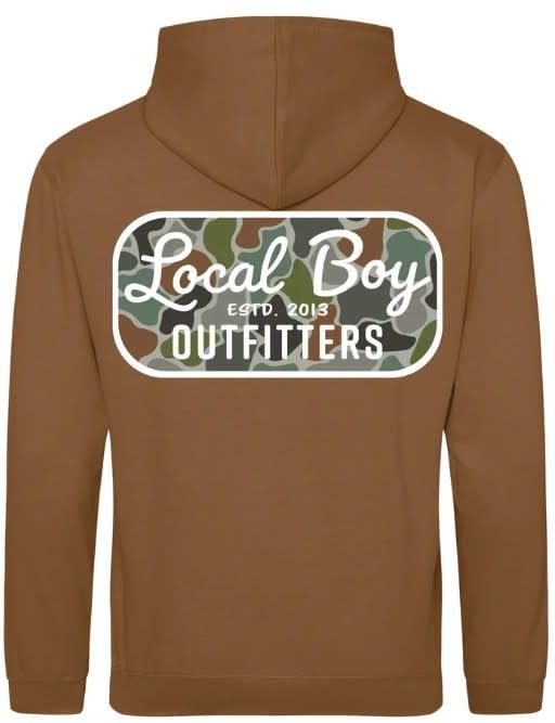 Local Boy Brushwood Retro Patch Hoodie Caramel Toffee