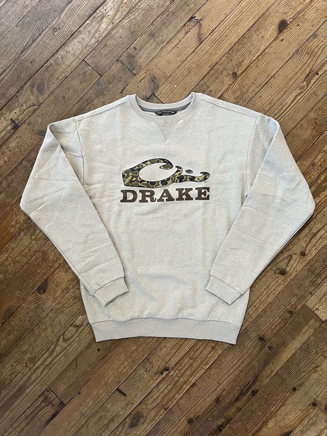 Graphic Sweatshirt Crew Old School Logo Island Fossil Lt Heather