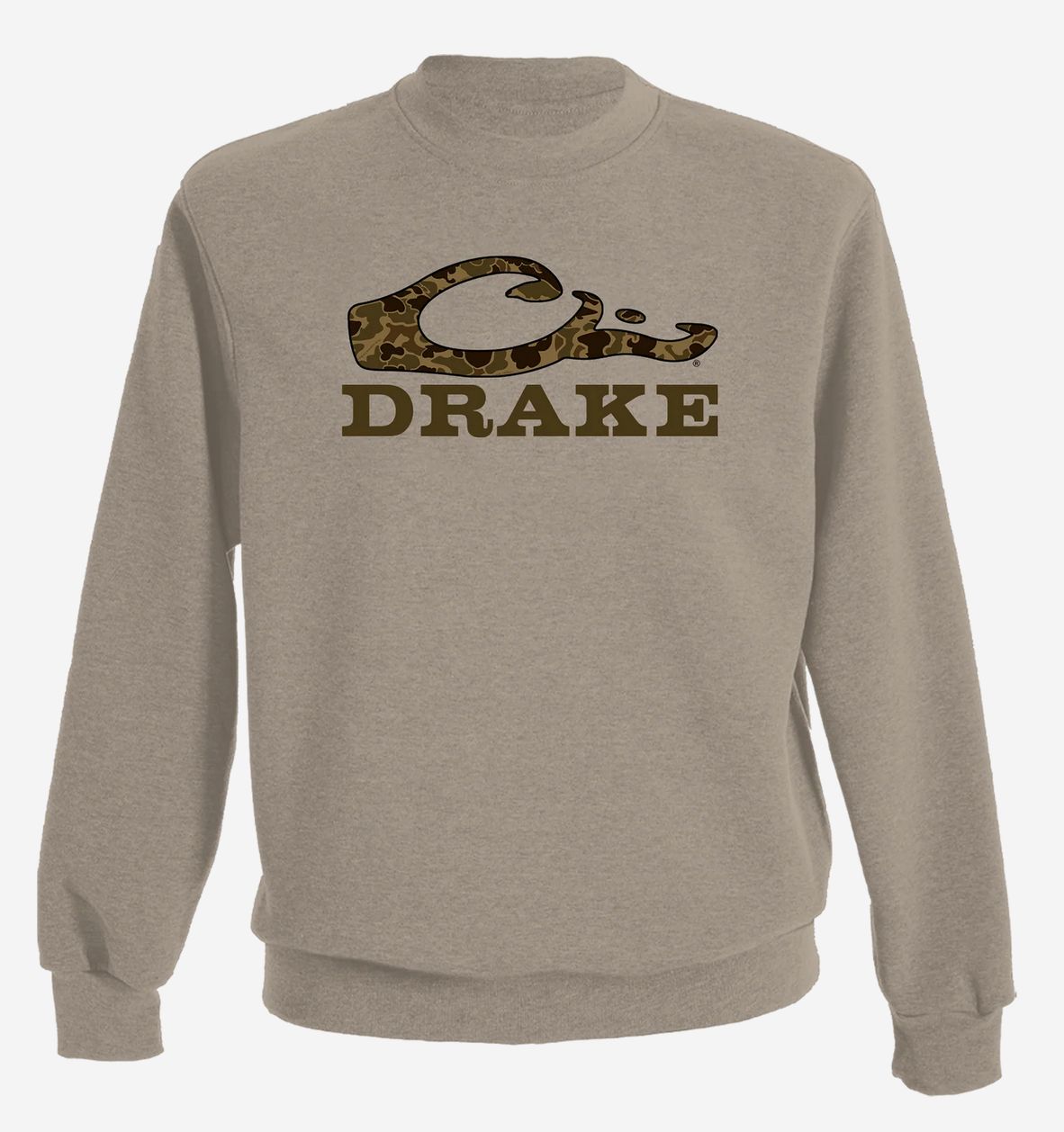 Graphic Sweatshirt Crew Old School Logo Island Fossil Lt Heather